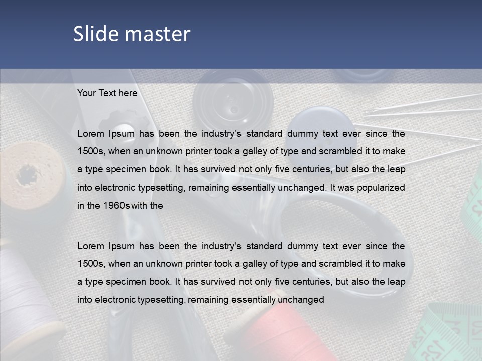 Bobbins Fabric Tape PowerPoint Template