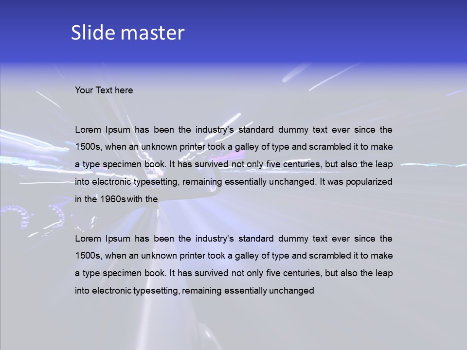 Traffic Velocity Move PowerPoint Template