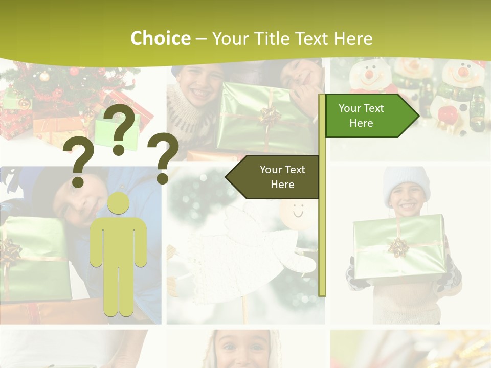 Man Blue Hold PowerPoint Template