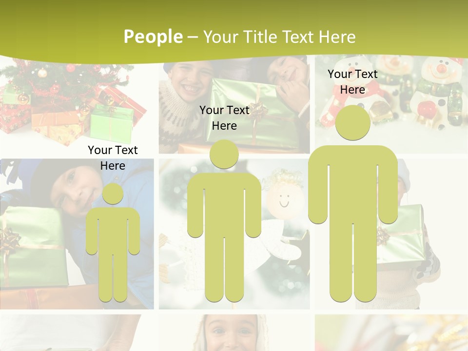 Man Blue Hold PowerPoint Template