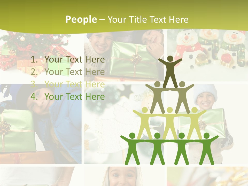 Man Blue Hold PowerPoint Template