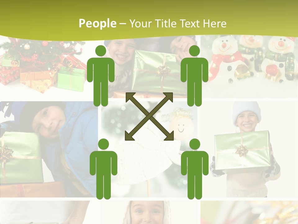 Man Blue Hold PowerPoint Template