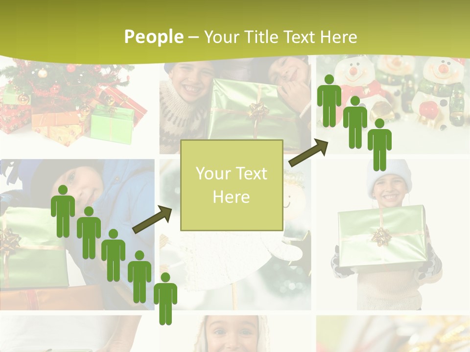 Man Blue Hold PowerPoint Template