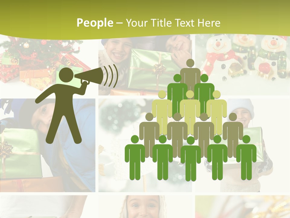 Man Blue Hold PowerPoint Template