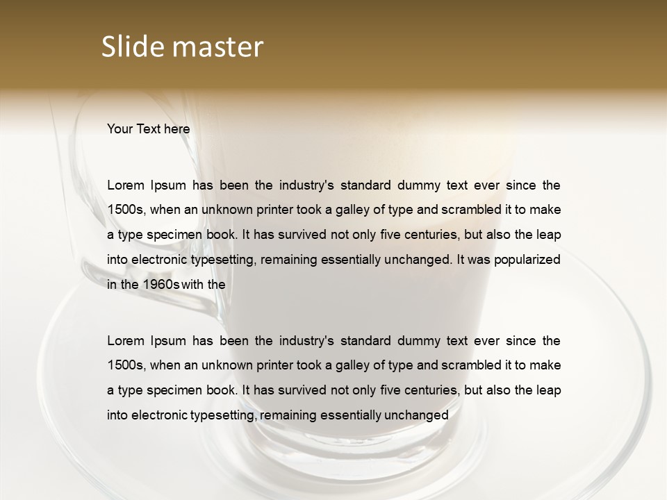 Coffee Milk Glass PowerPoint Template