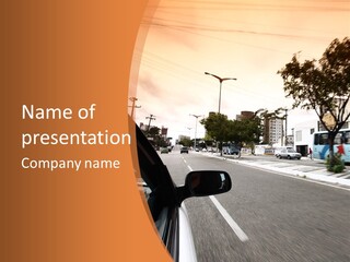 Asphalt Traffic Way PowerPoint Template