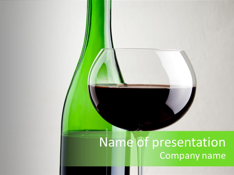 Green Bottle Drink Alcohol PowerPoint Template
