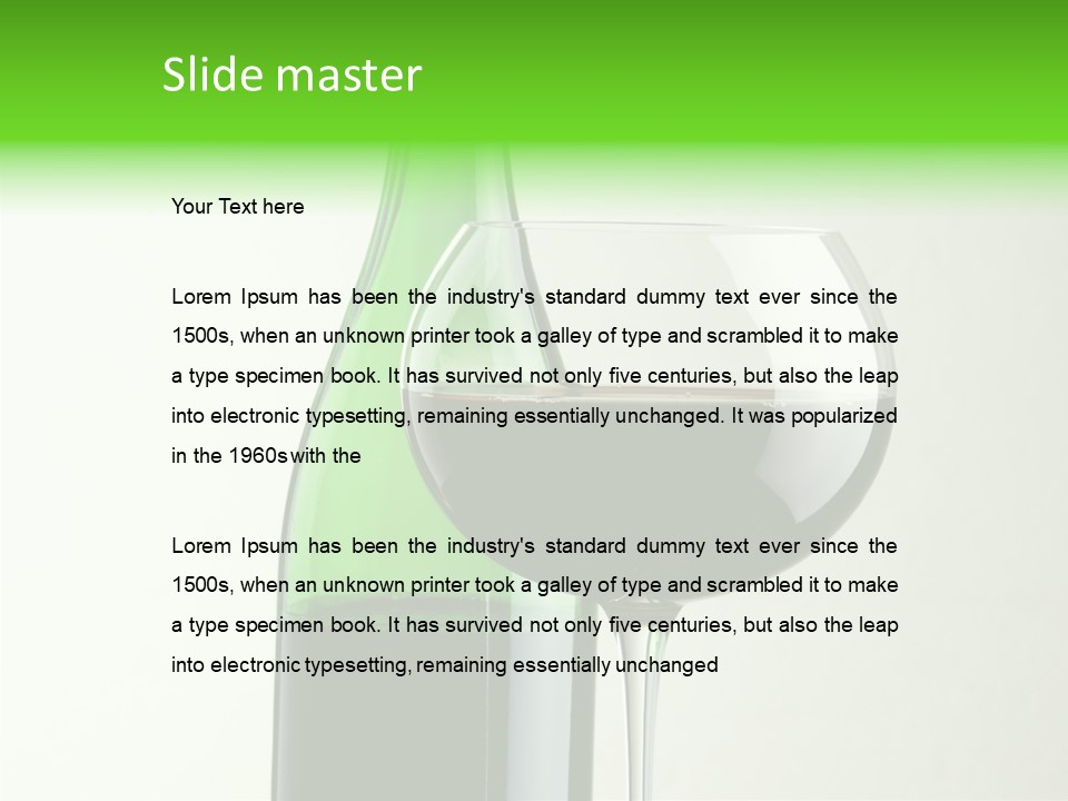 Green Bottle Drink Alcohol PowerPoint Template
