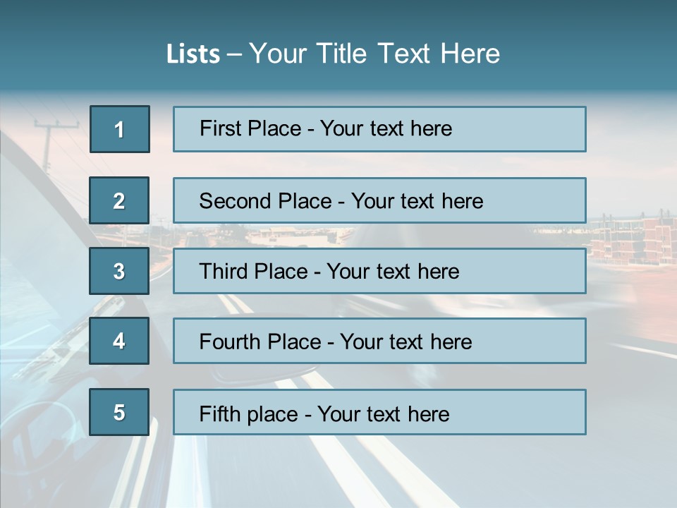 Race Traffic Way PowerPoint Template