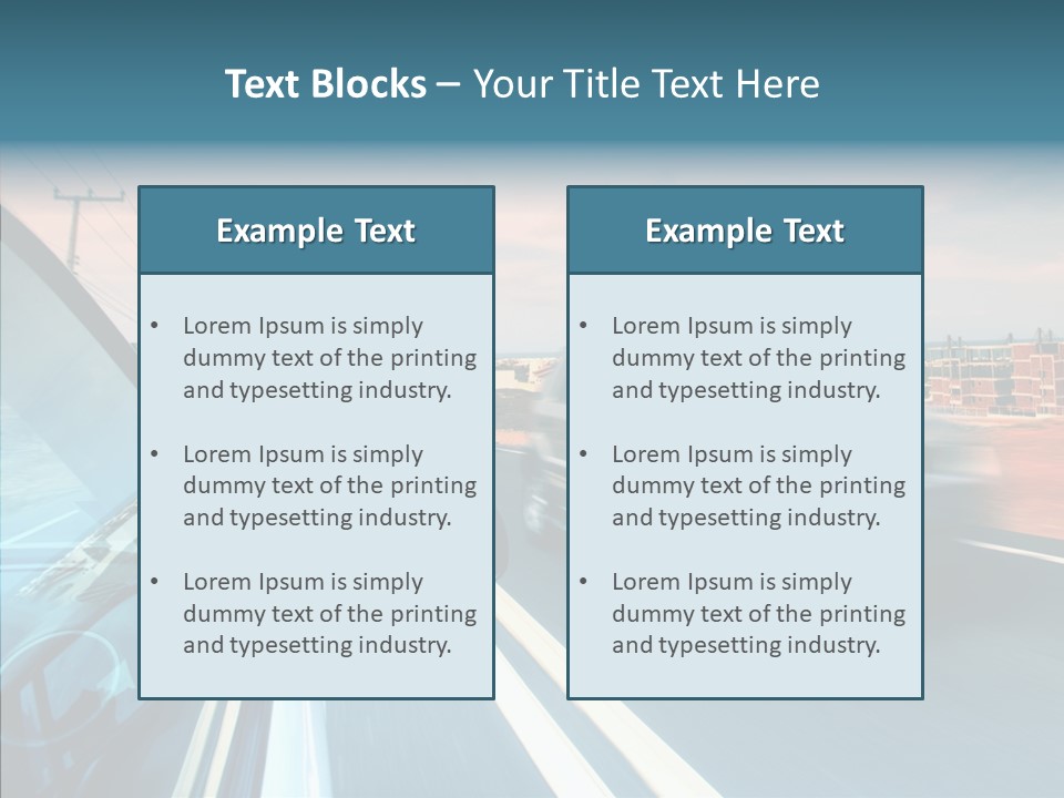 Race Traffic Way PowerPoint Template