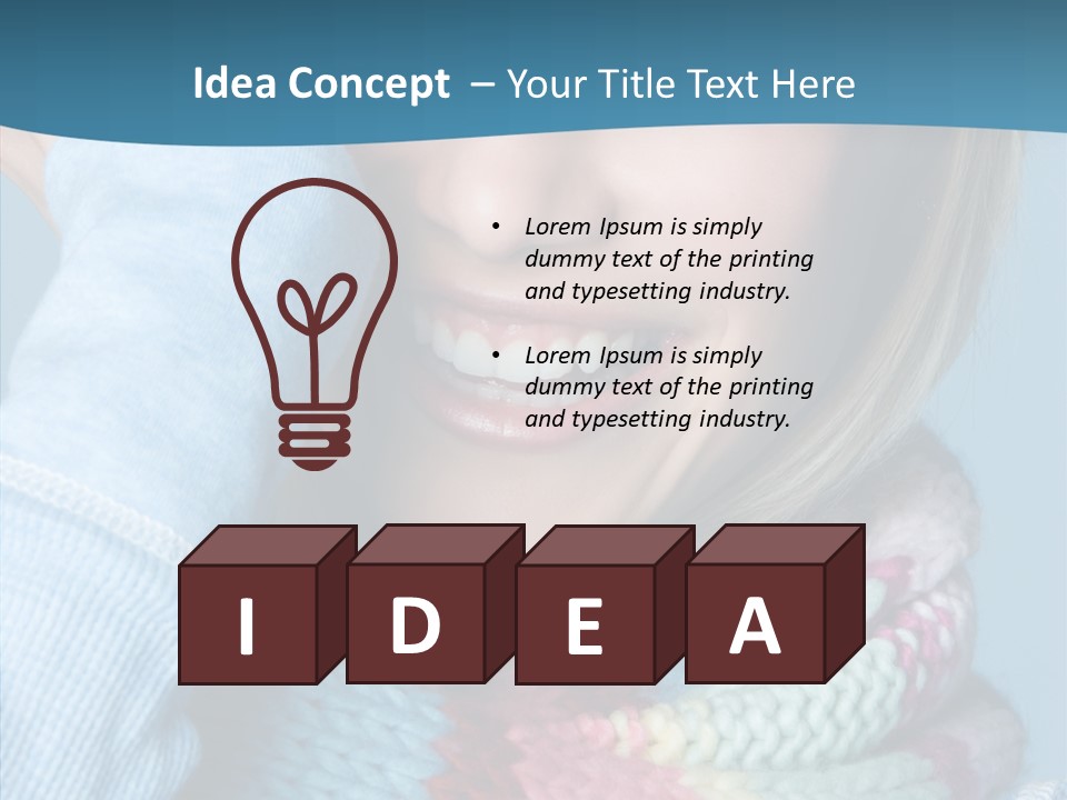 Girl Female Looking PowerPoint Template