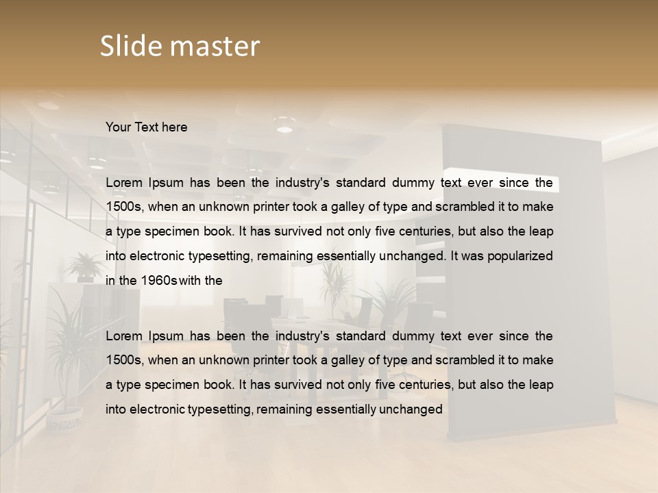 Desks Room Corporation PowerPoint Template