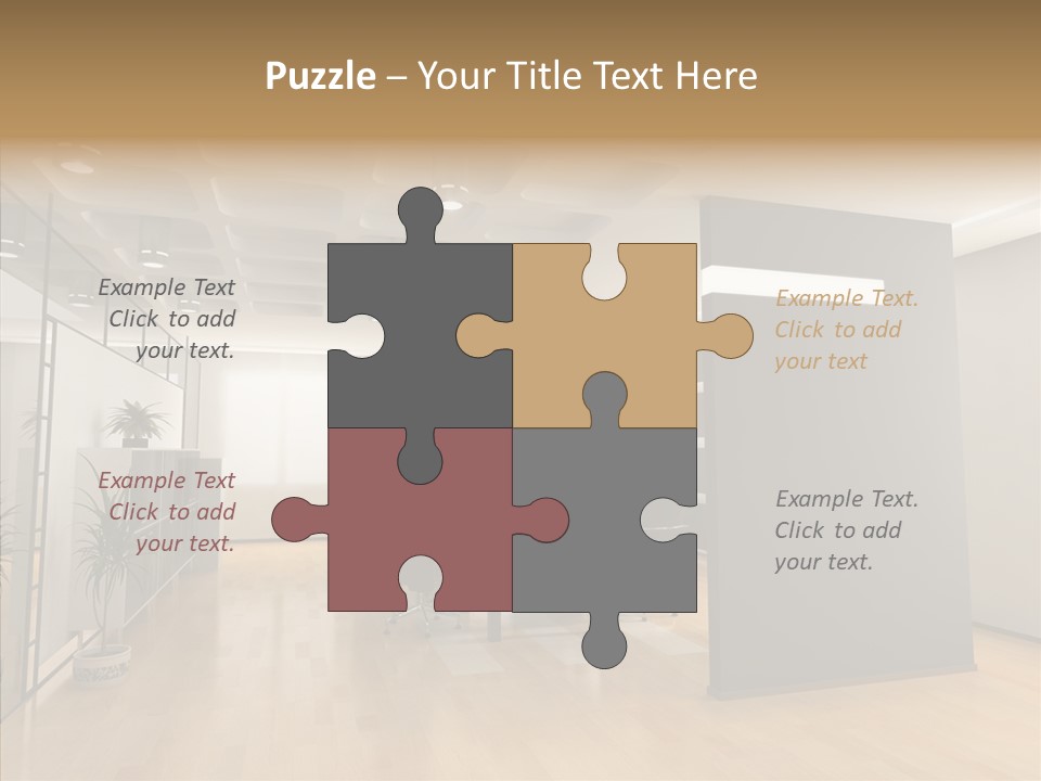 Desks Room Corporation PowerPoint Template