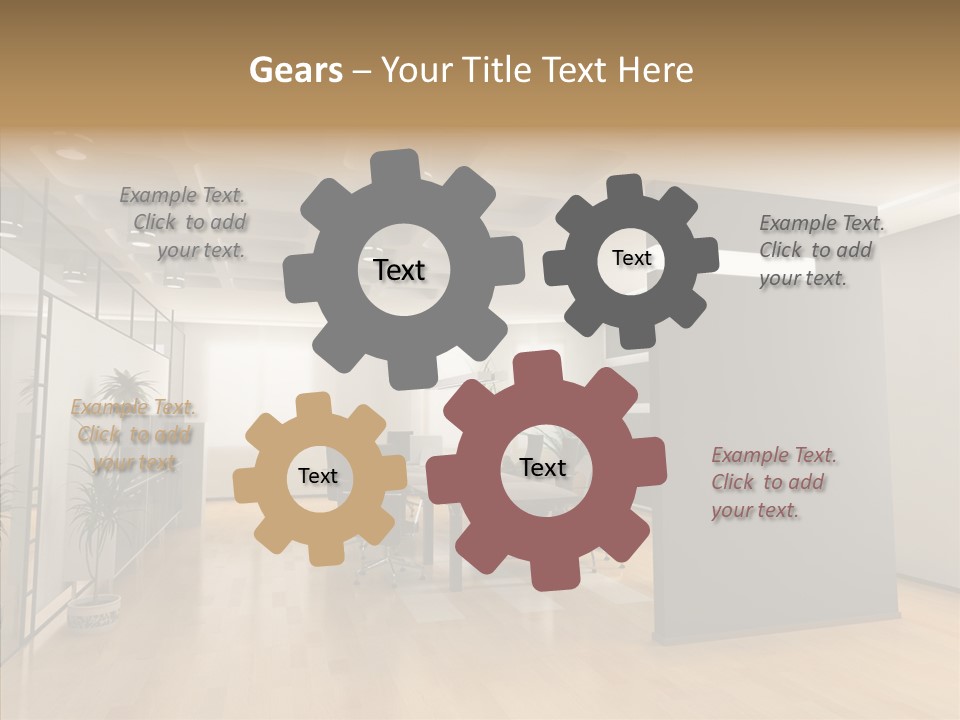 Desks Room Corporation PowerPoint Template