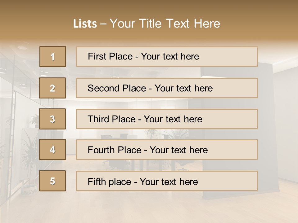 Desks Room Corporation PowerPoint Template