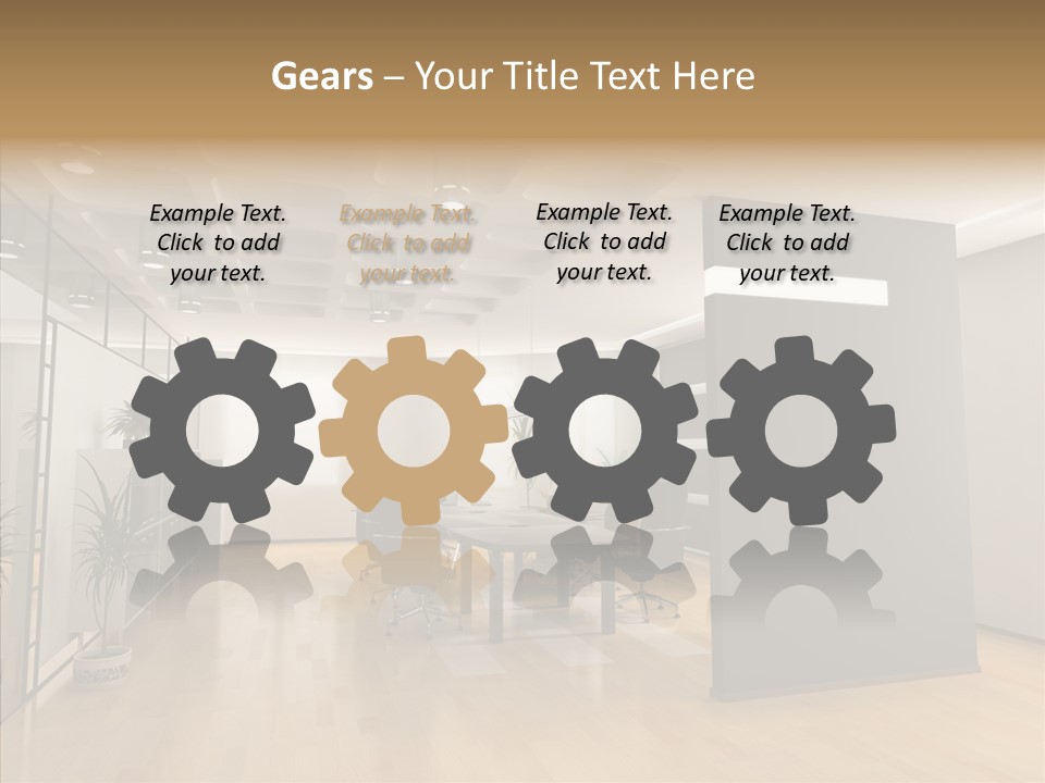 Desks Room Corporation PowerPoint Template