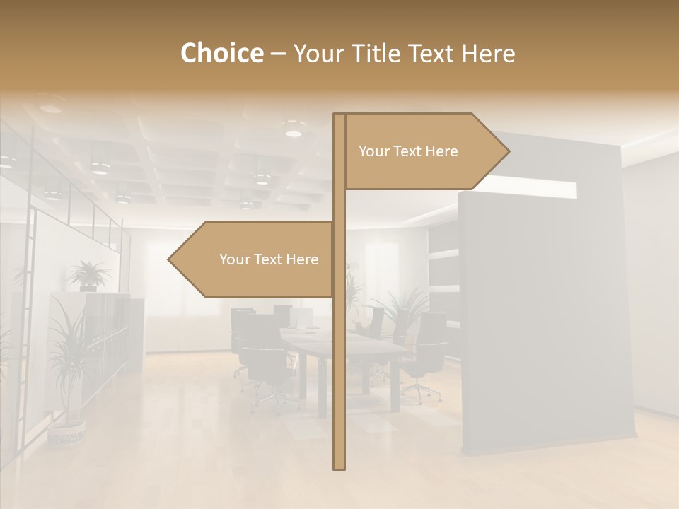 Desks Room Corporation PowerPoint Template
