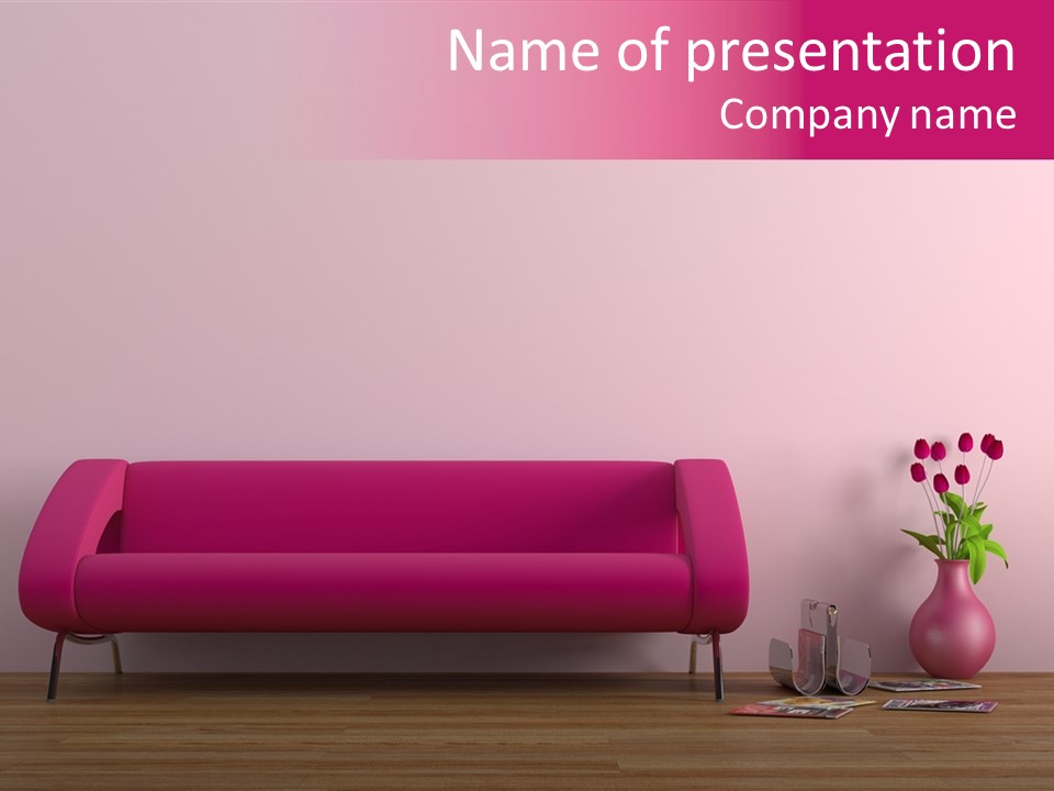 Rendering Settee Vase PowerPoint Template