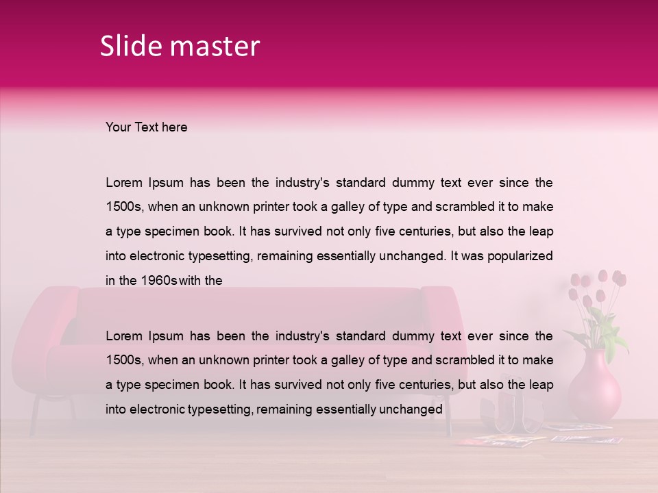 Rendering Settee Vase PowerPoint Template