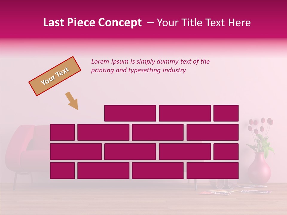 Rendering Settee Vase PowerPoint Template