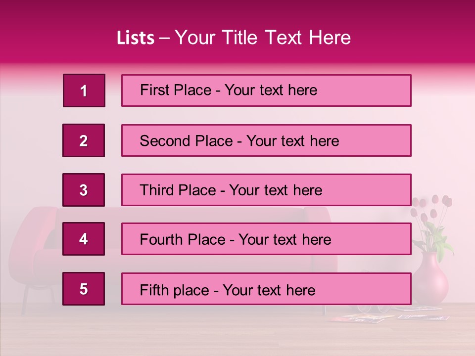 Rendering Settee Vase PowerPoint Template