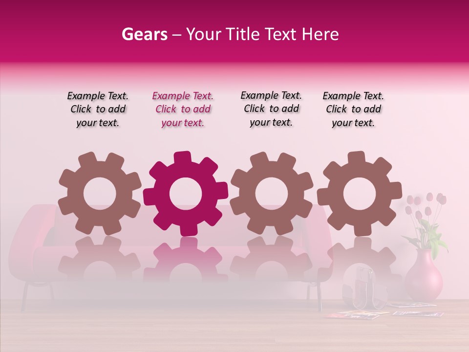 Rendering Settee Vase PowerPoint Template