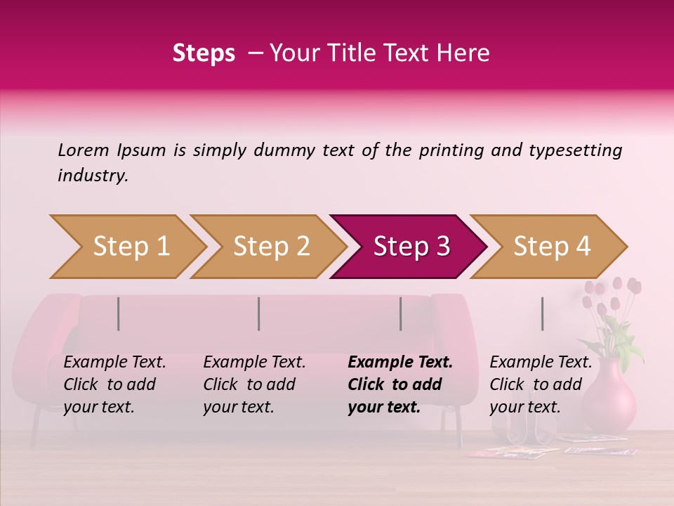 Rendering Settee Vase PowerPoint Template