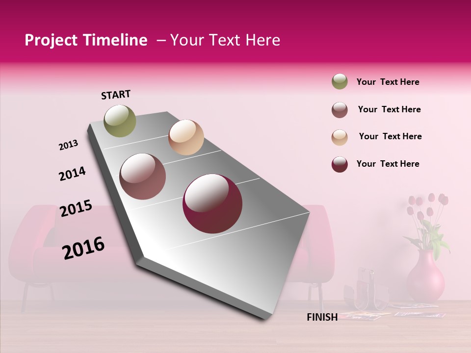 Rendering Settee Vase PowerPoint Template