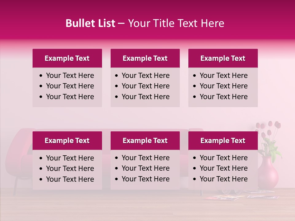 Rendering Settee Vase PowerPoint Template