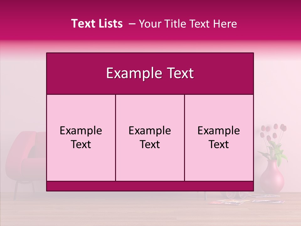 Rendering Settee Vase PowerPoint Template