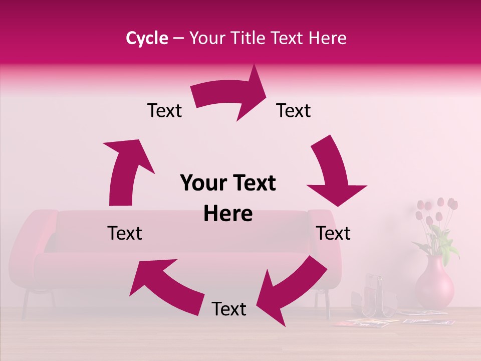 Rendering Settee Vase PowerPoint Template