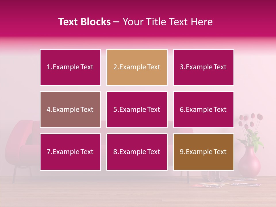 Rendering Settee Vase PowerPoint Template