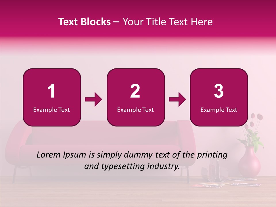 Rendering Settee Vase PowerPoint Template