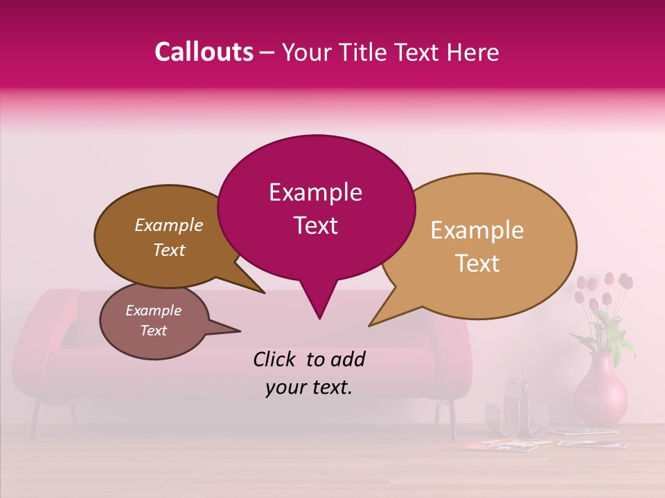 Rendering Settee Vase PowerPoint Template