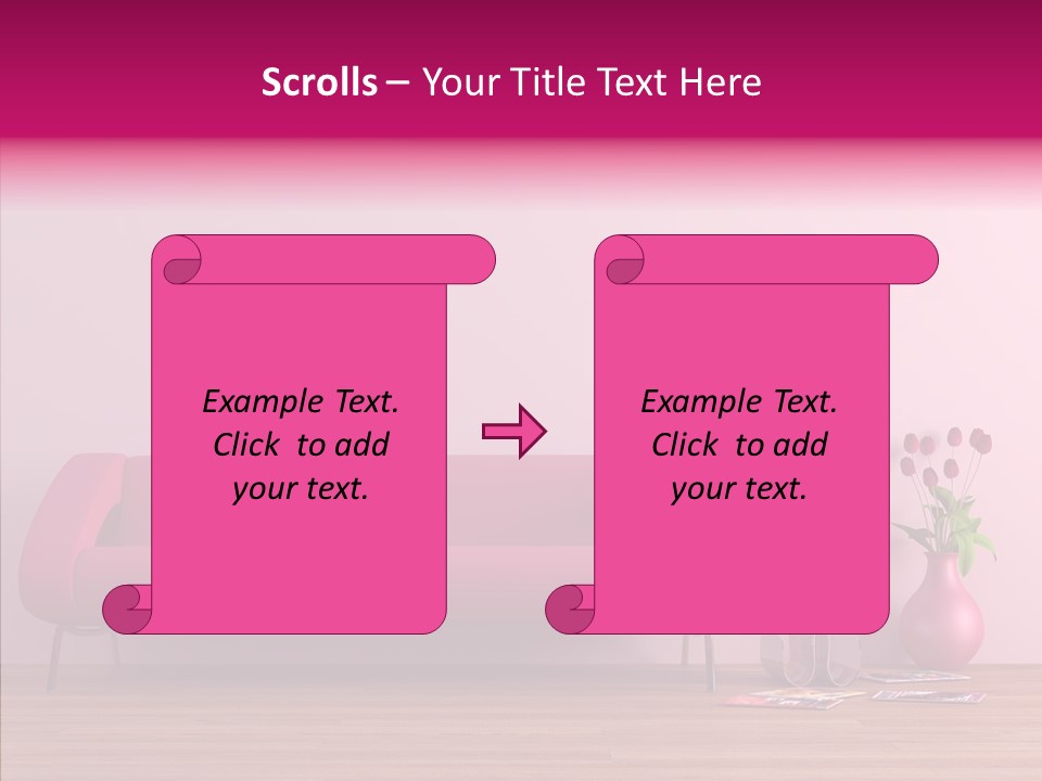 Rendering Settee Vase PowerPoint Template