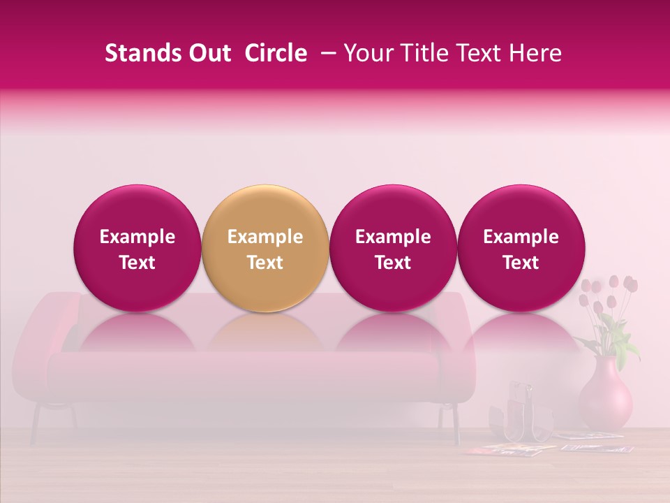 Rendering Settee Vase PowerPoint Template