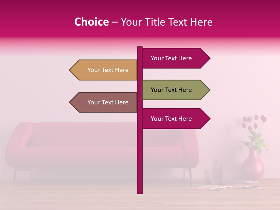 Rendering Settee Vase PowerPoint Template