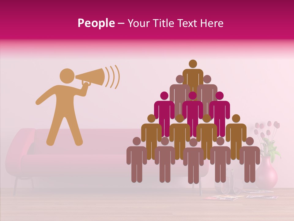 Rendering Settee Vase PowerPoint Template