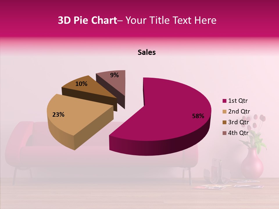 Rendering Settee Vase PowerPoint Template