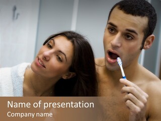 Flirting Caucasian Relationship PowerPoint Template