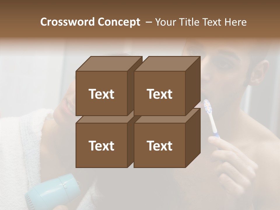 Flirting Caucasian Relationship PowerPoint Template