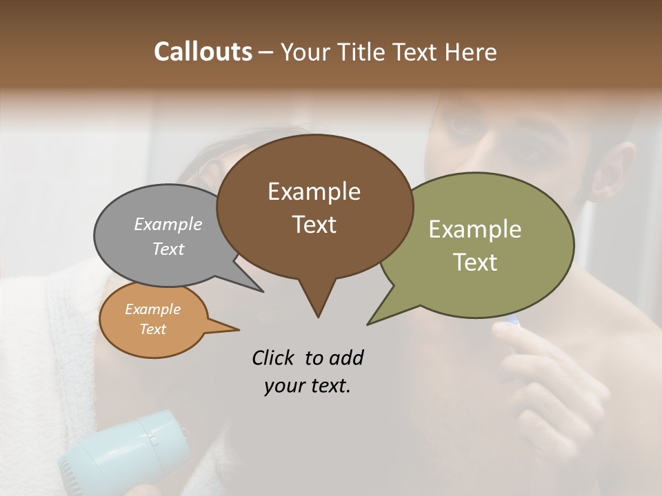 Flirting Caucasian Relationship PowerPoint Template