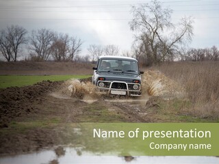 Mud Off-Road Bump PowerPoint Template
