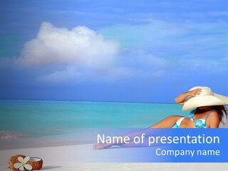 Sea Bikini Female PowerPoint Template