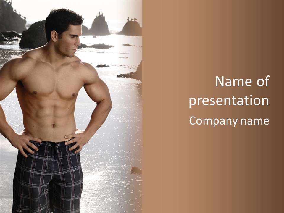 Torso Guy Swim PowerPoint Template