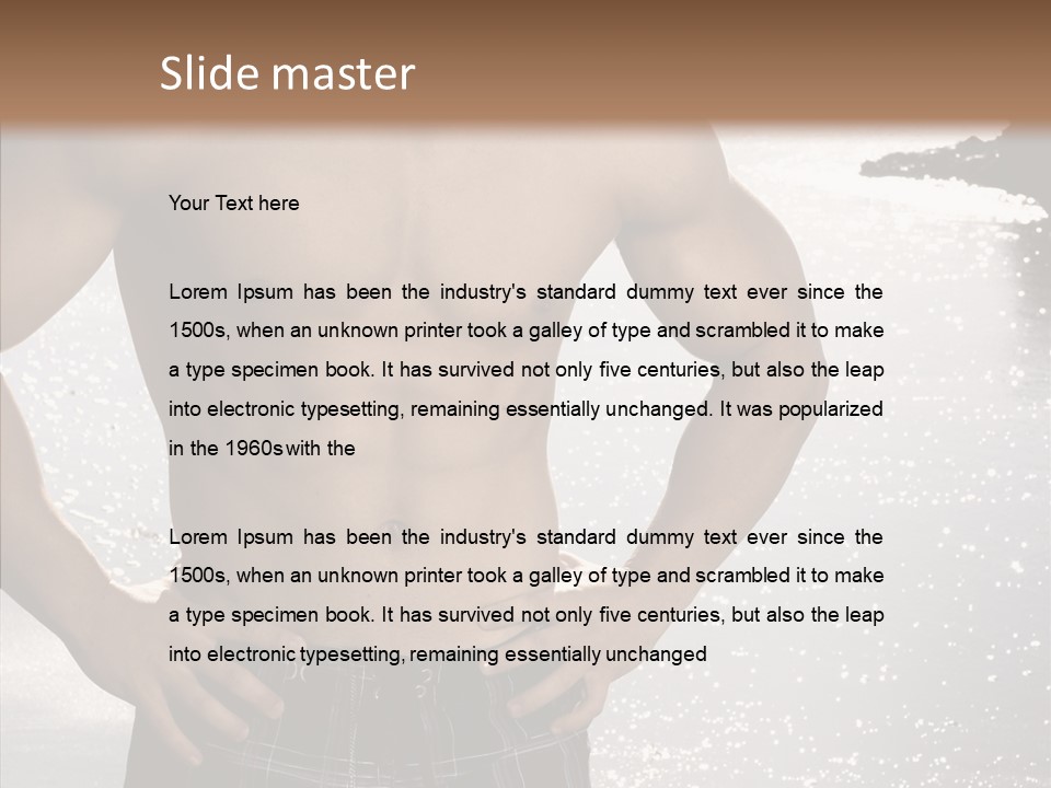 Torso Guy Swim PowerPoint Template