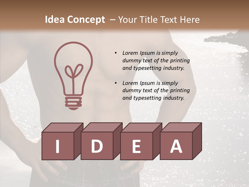 Torso Guy Swim PowerPoint Template