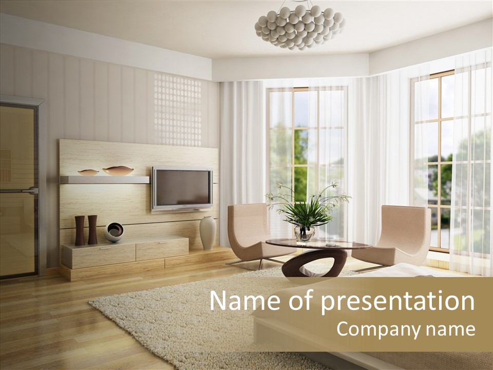 Apartment Eclecticism Furniture PowerPoint Template