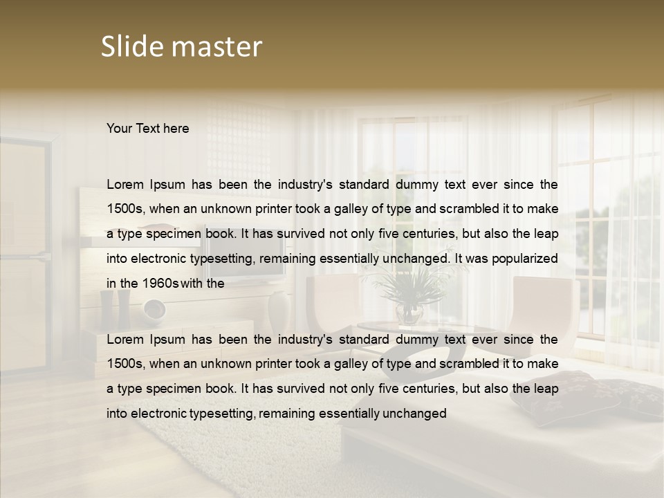 Apartment Eclecticism Furniture PowerPoint Template