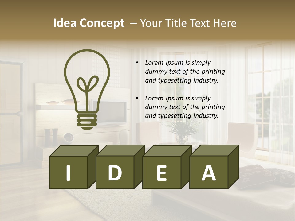 Apartment Eclecticism Furniture PowerPoint Template